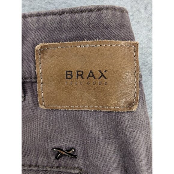 Brax Mens Pants Size 40x30 Grey Everest Quantum Pima Chino Flat Front Straight - Picture 9 of 13